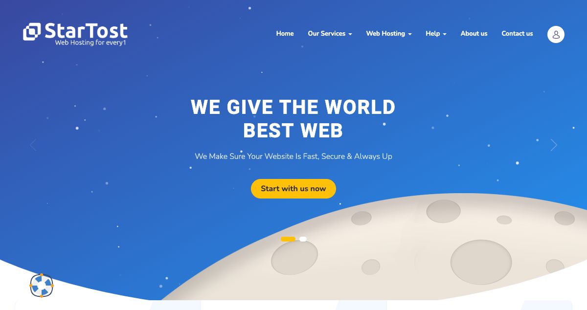 Homepage of StarTost hosting