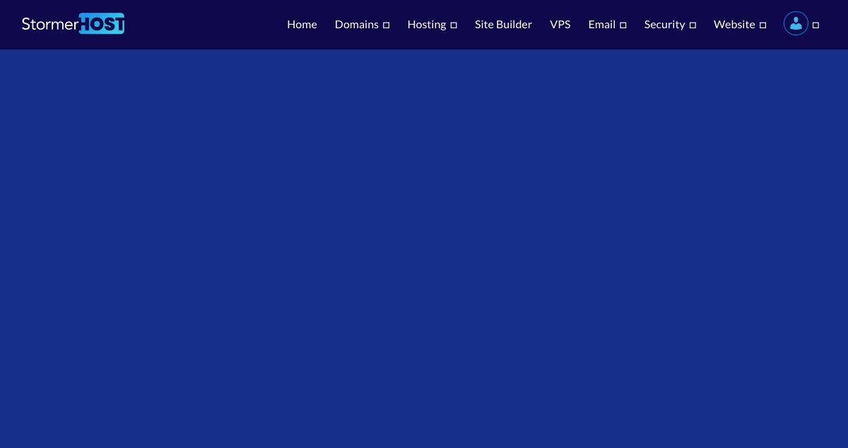 Homepage of StormerHost hosting