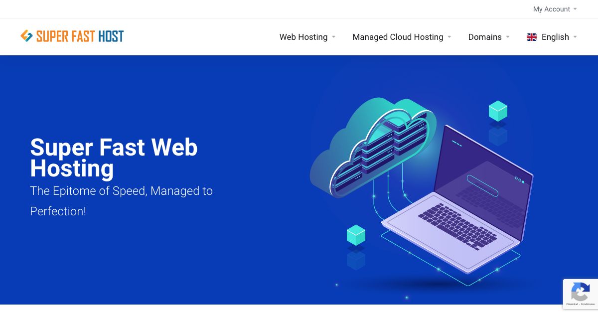 Homepage of Super Fast Host hosting