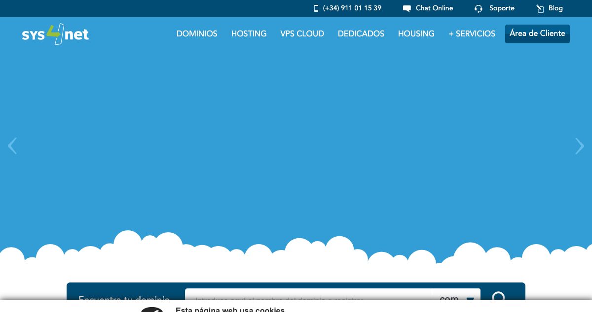 Homepage of Grupo SYS4NET hosting