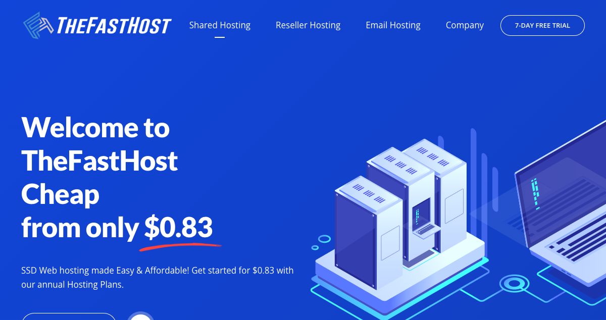 Homepage of TheFastHost hosting