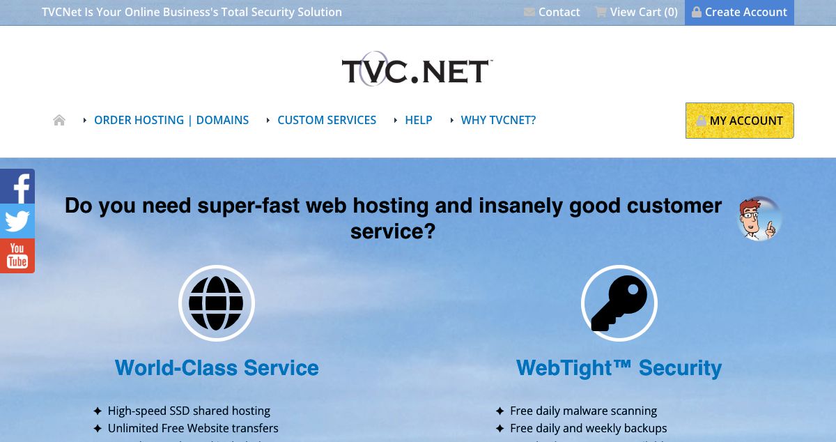 Homepage of TVCNet hosting