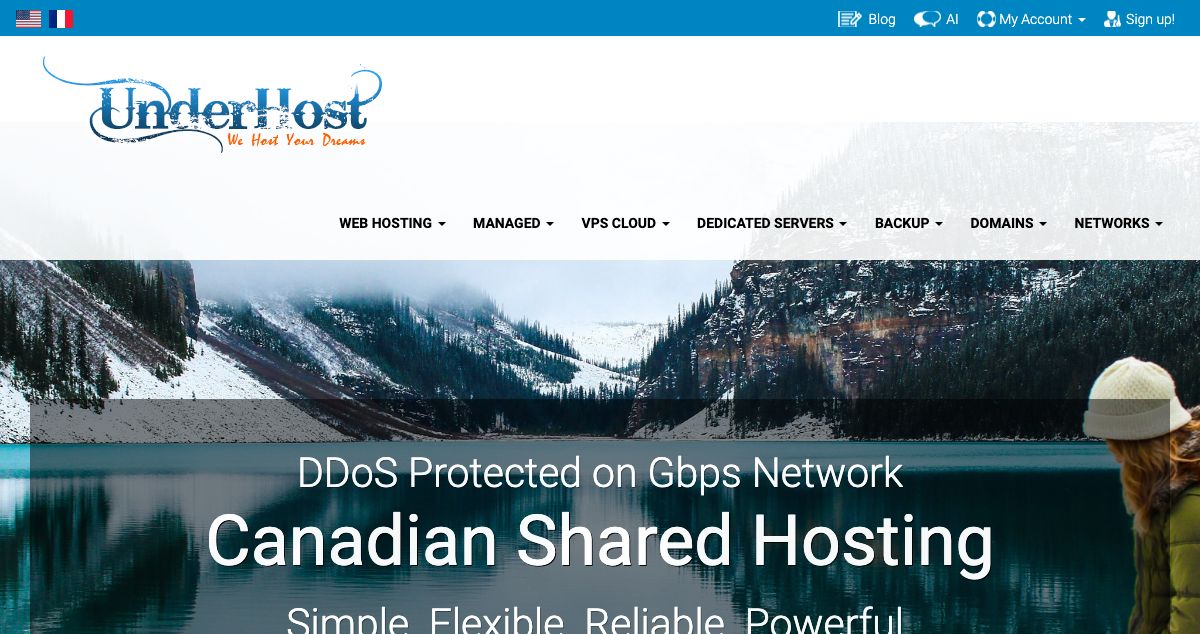 Homepage of Underhost.com hosting