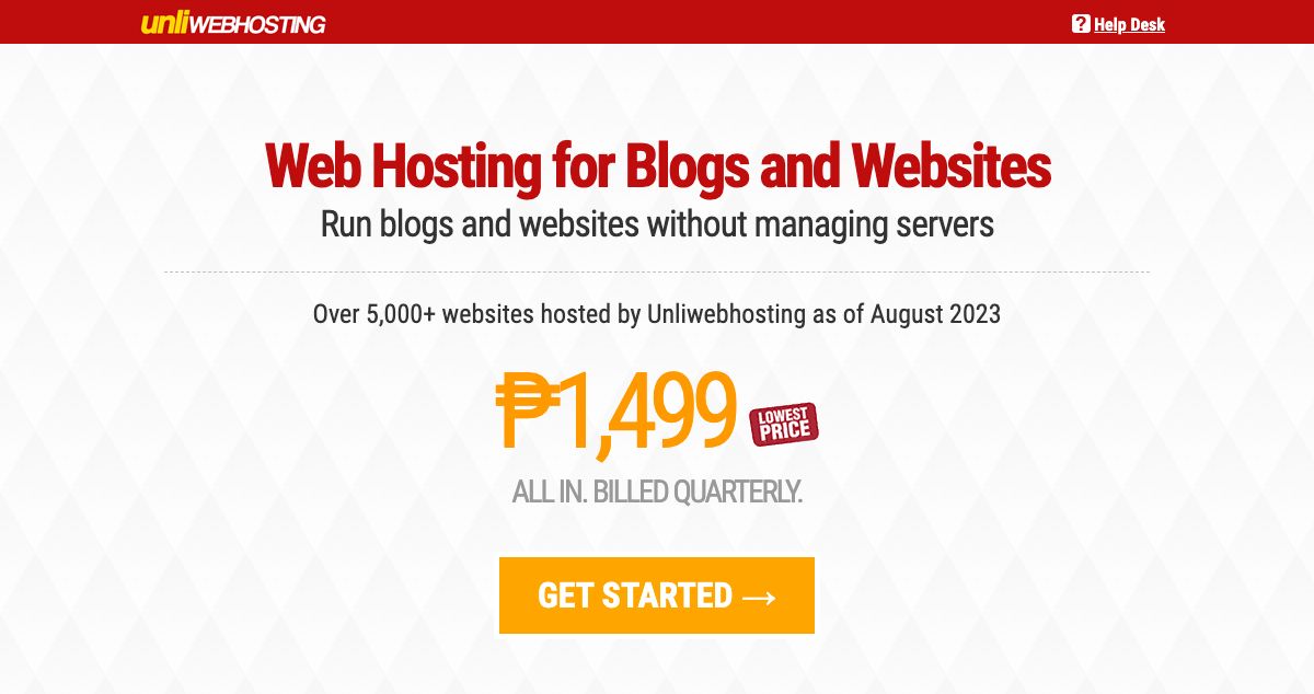 Homepage of Unliwebhosting hosting