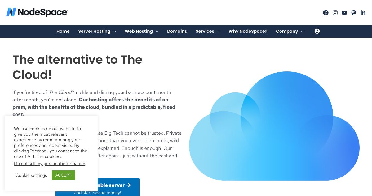 Homepage of VoxVM hosting