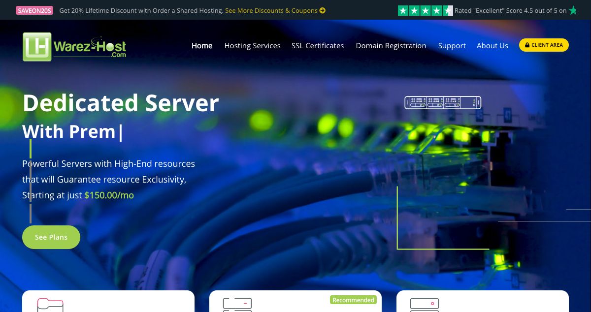 Homepage of Warez-Host hosting