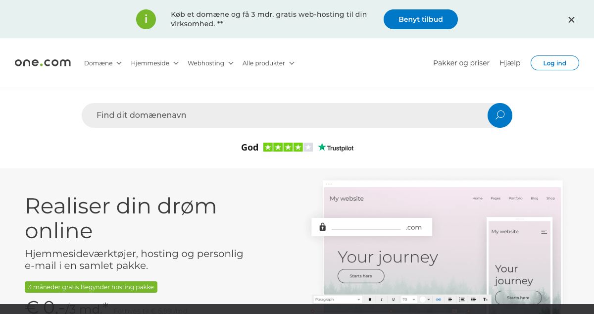 Homepage of GratisDNS hosting