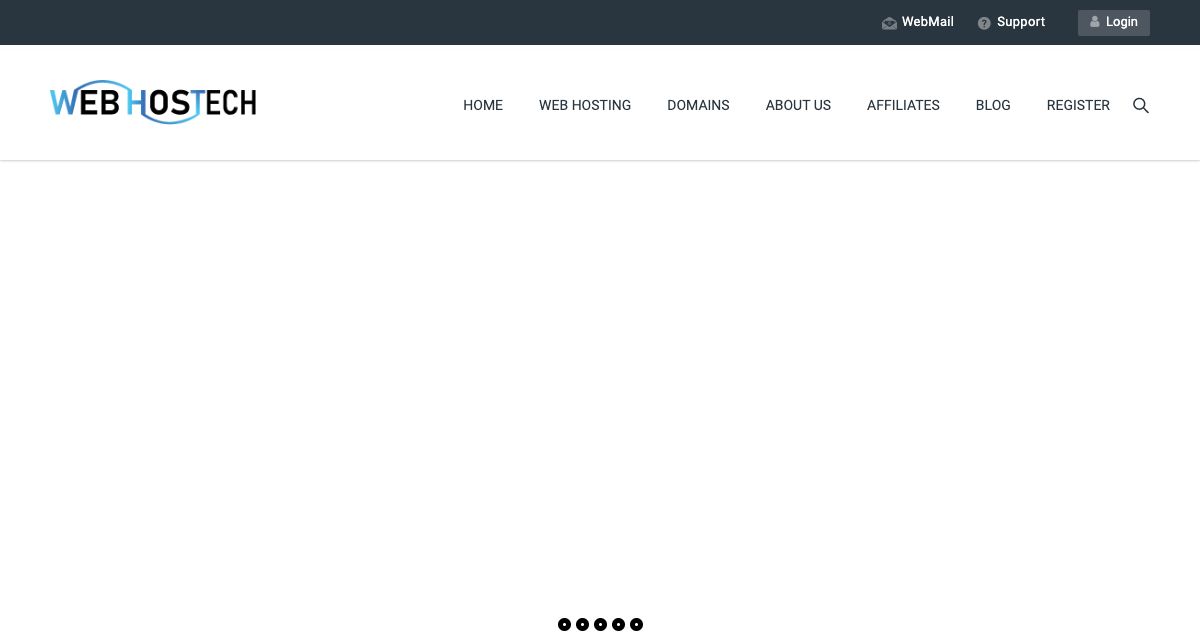 Homepage of Web Hostech hosting
