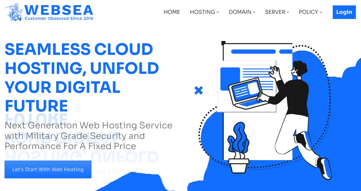 Homepage of WEBSEA hosting