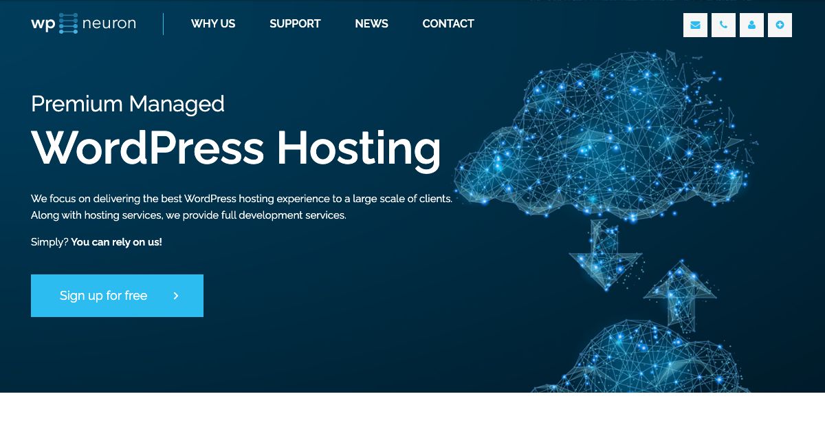 Homepage of WP Neuron hosting