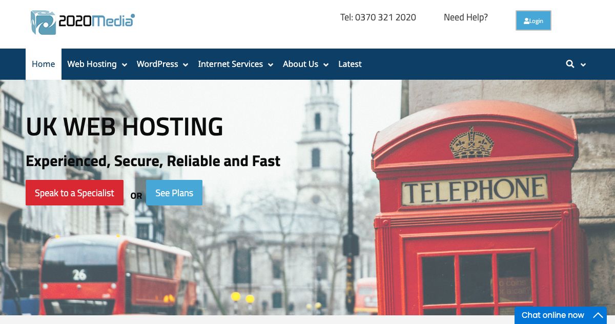 Homepage of 2020Media hosting