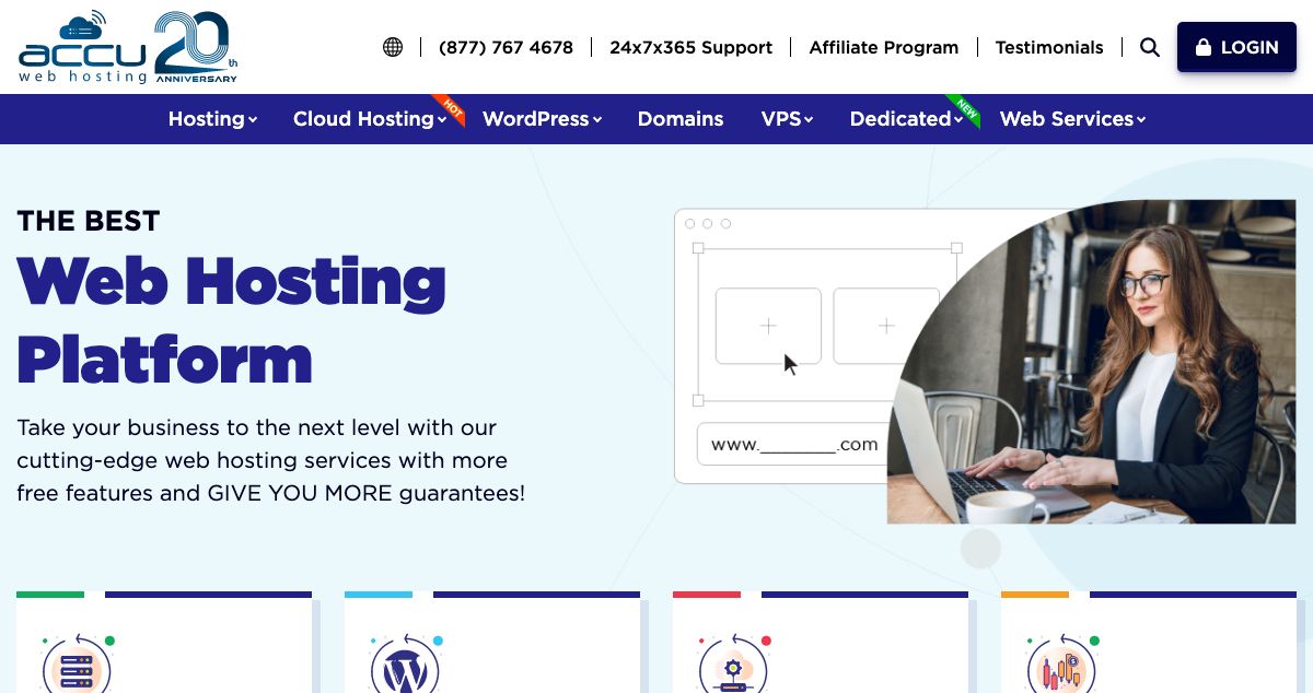 Homepage of AccuWebHosting hosting