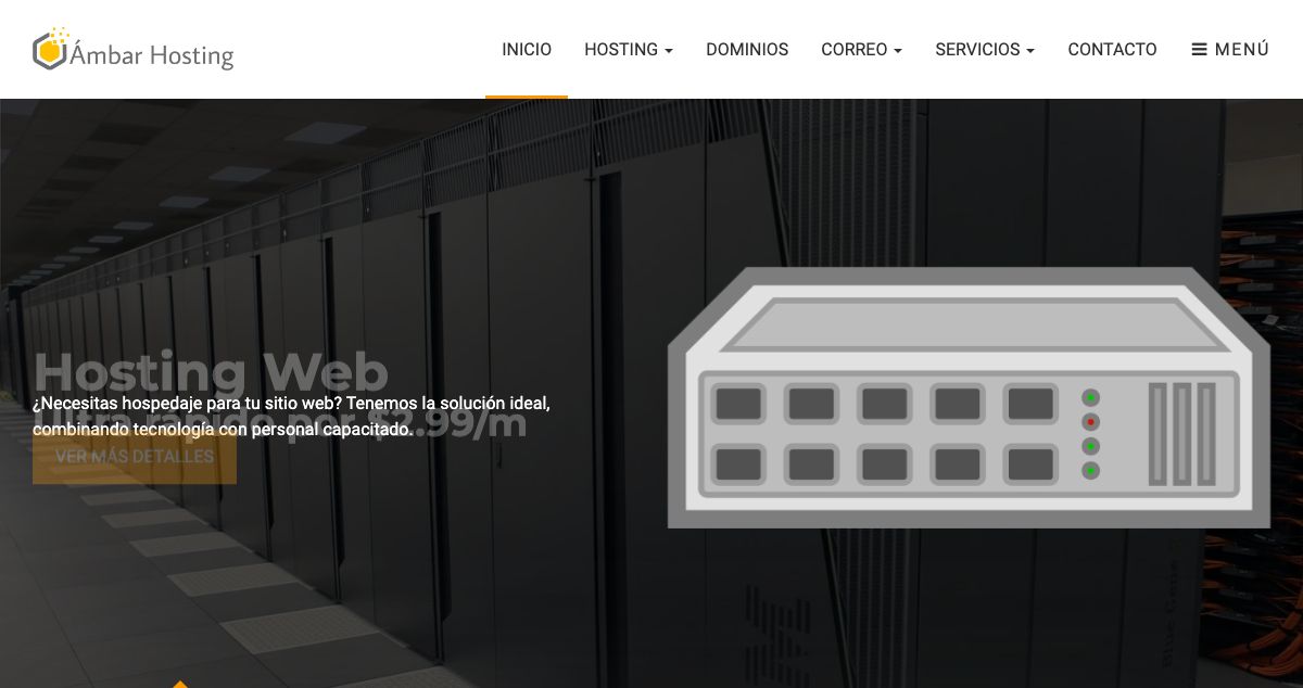 Homepage of AmbarHosting hosting