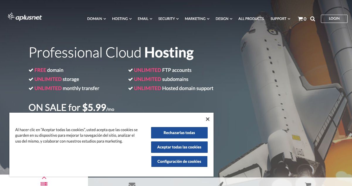 Homepage of aPlus.net hosting