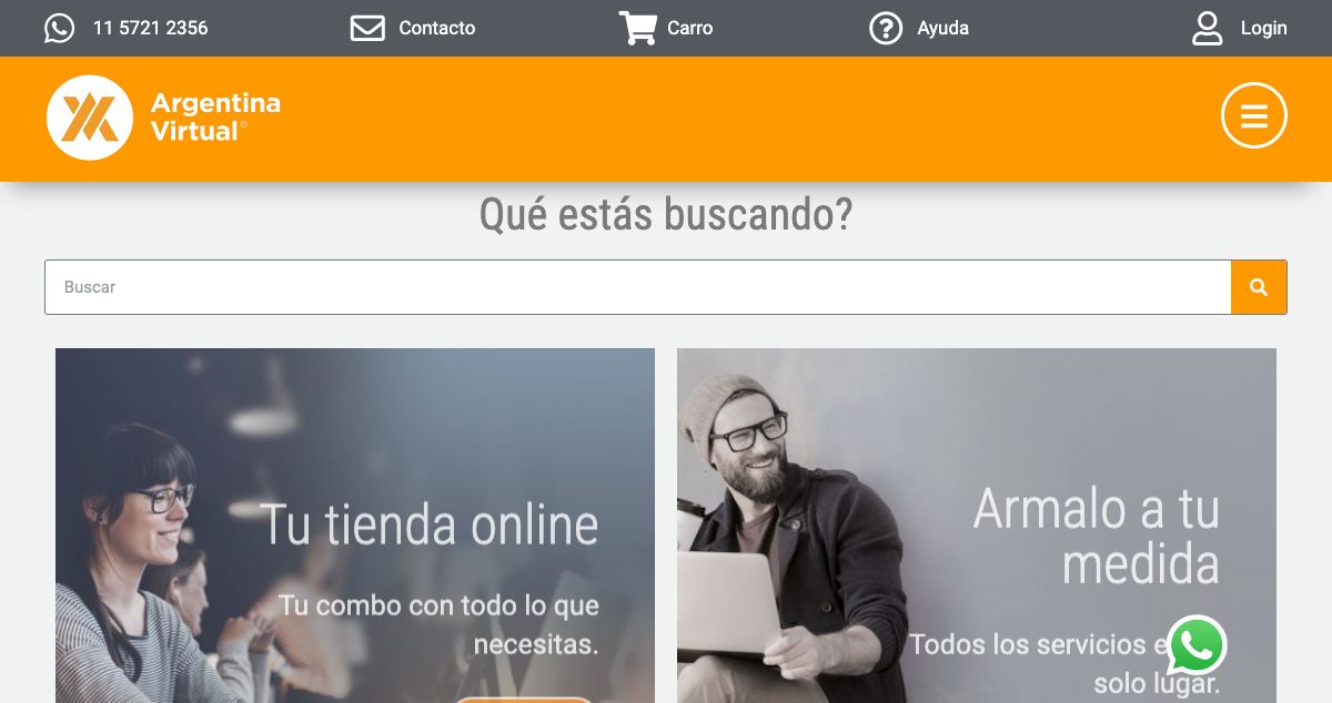 Homepage of Argentina Virtual hosting