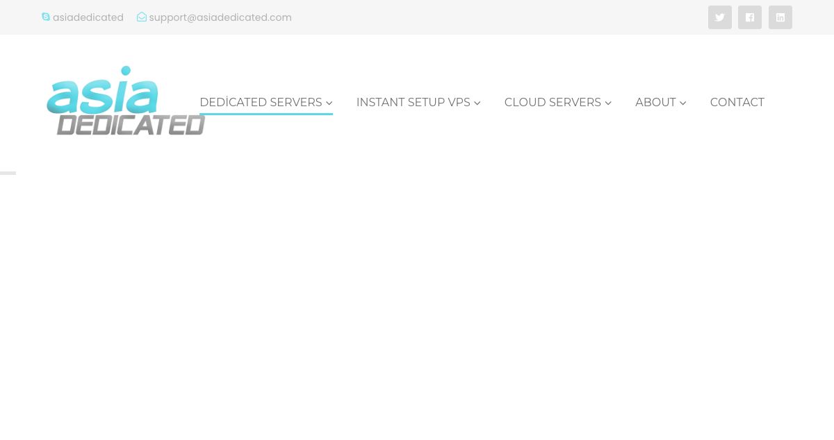 Homepage of AsiaDedicated hosting