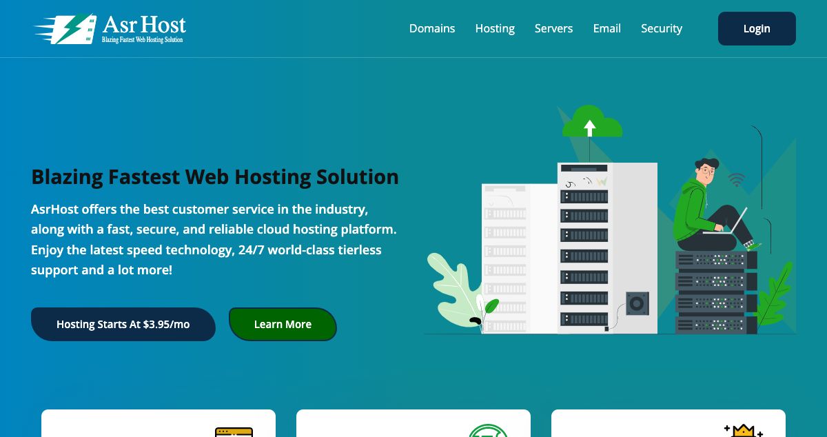 Homepage of AsrHost hosting