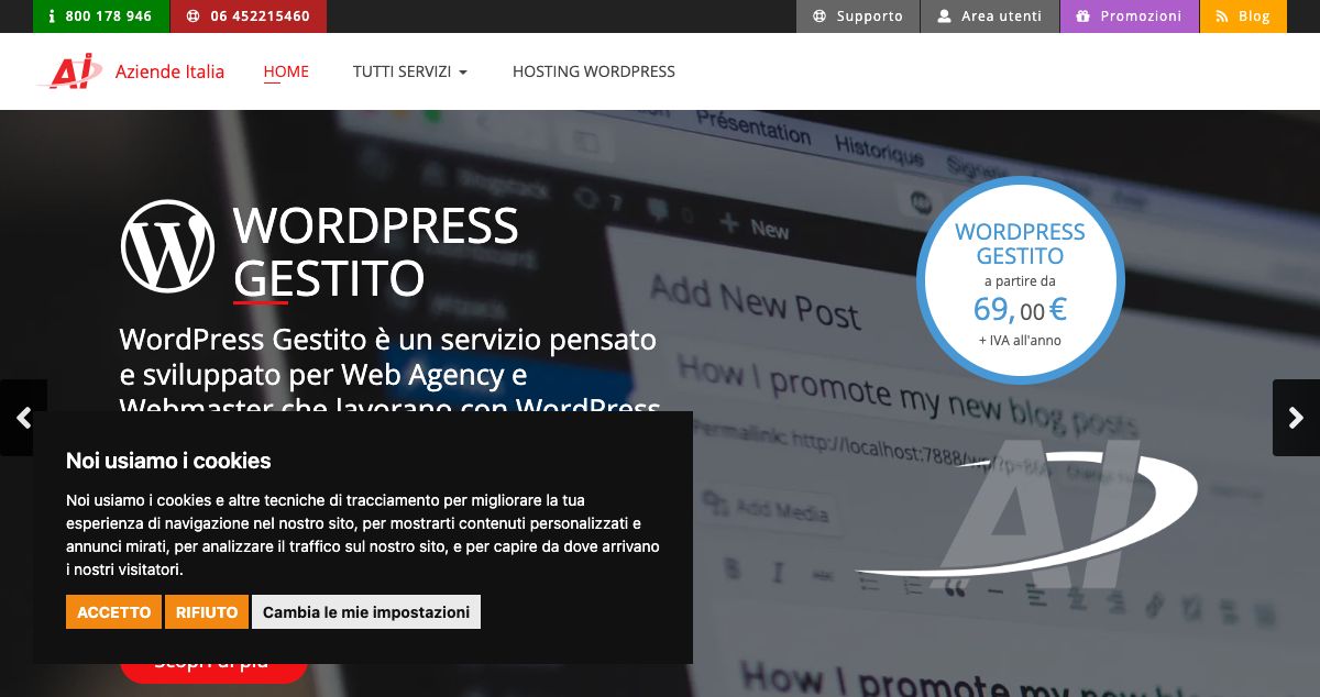 Homepage of Aziende hosting