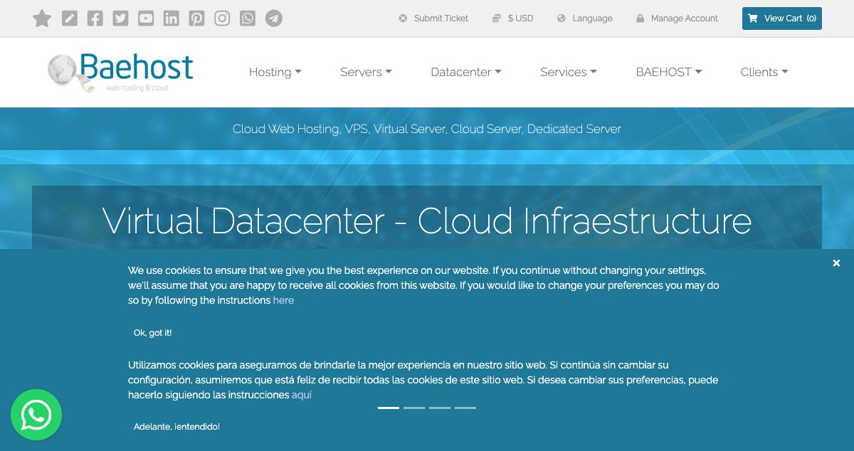 Homepage of Baehost Web Hosting & Cloud hosting