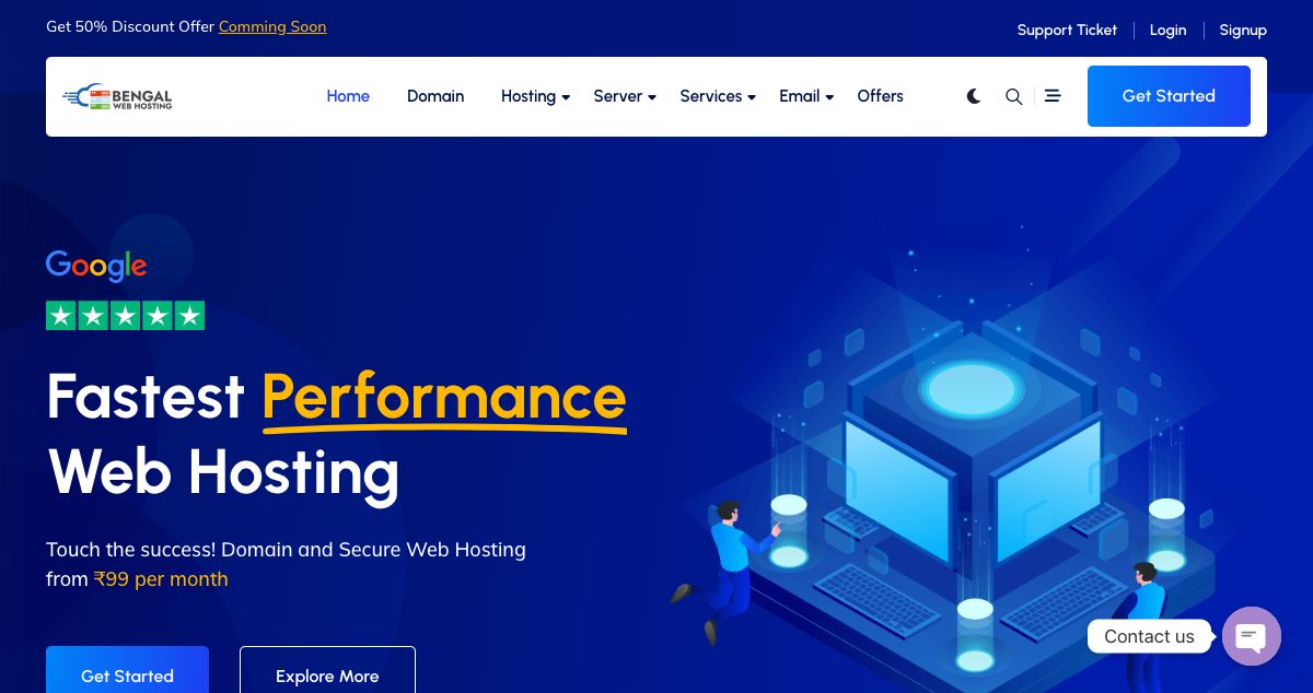 Homepage of BENGALWEBHOSTING hosting