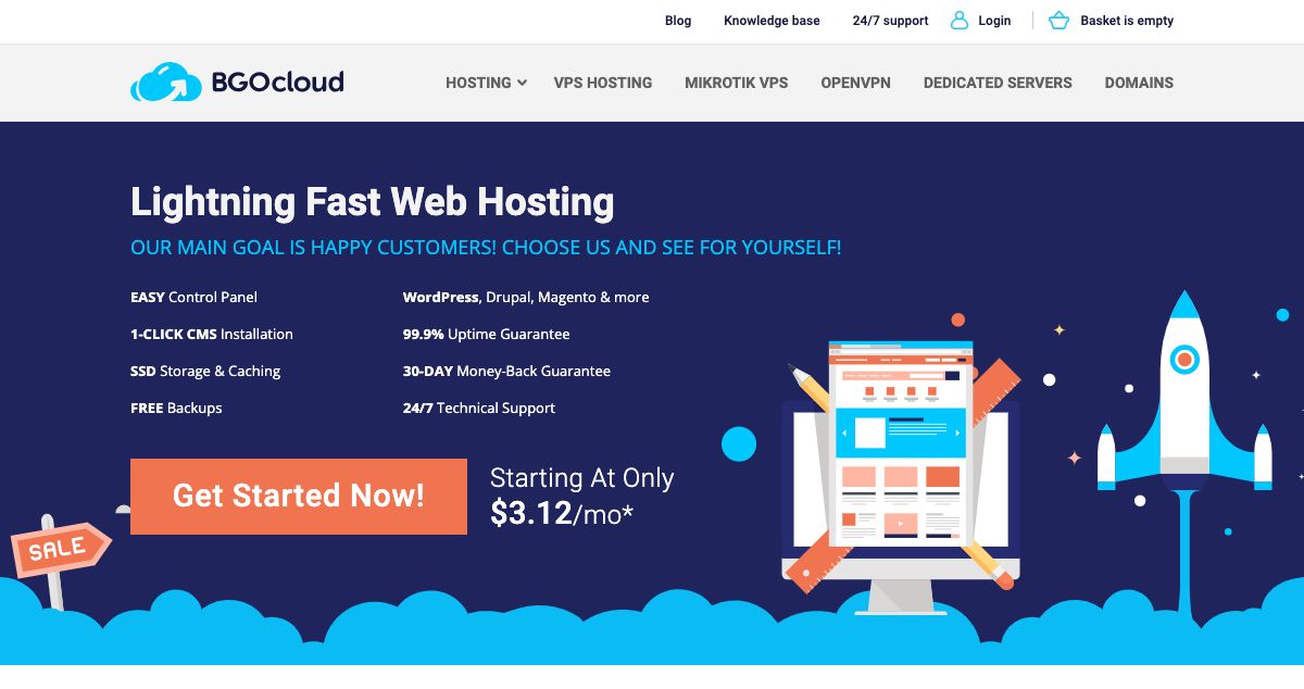 Homepage of BGOcloud hosting