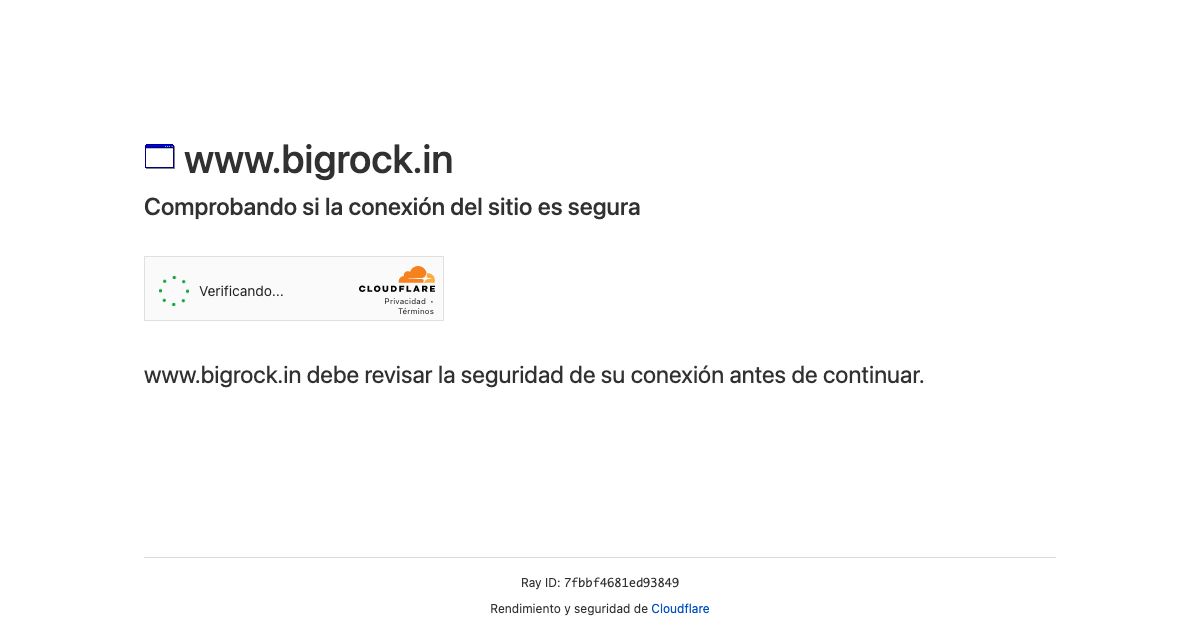 Homepage of BigRock hosting