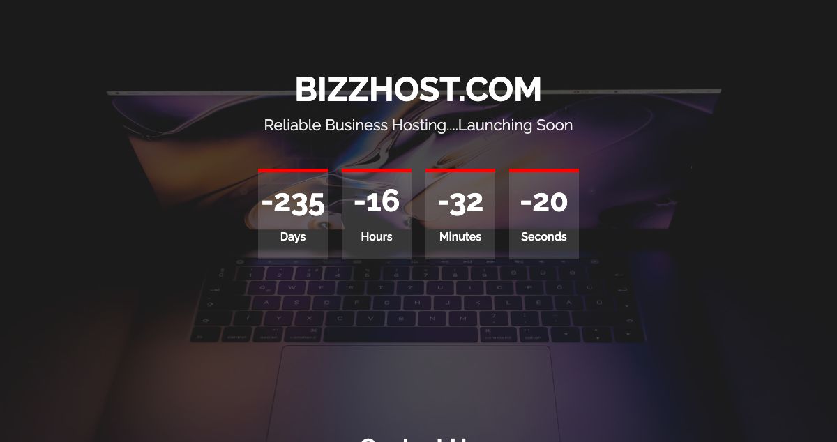 Homepage of BizzHost hosting