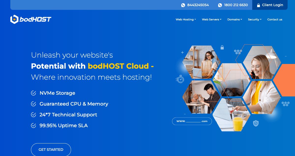 Homepage of bodHOST hosting