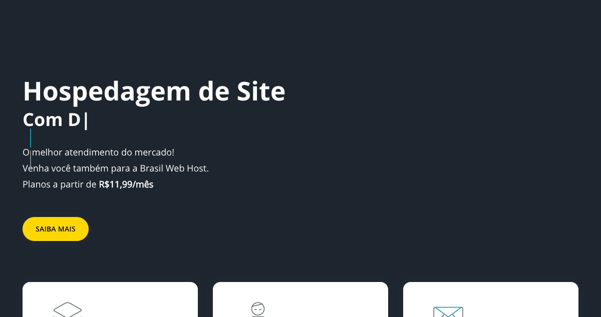 Homepage of Brasil Web Host hosting