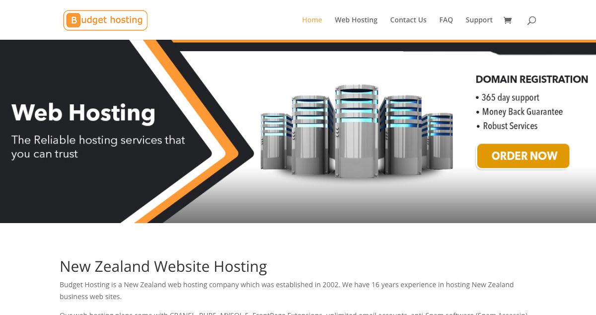 Homepage of WordPress Hosting hosting