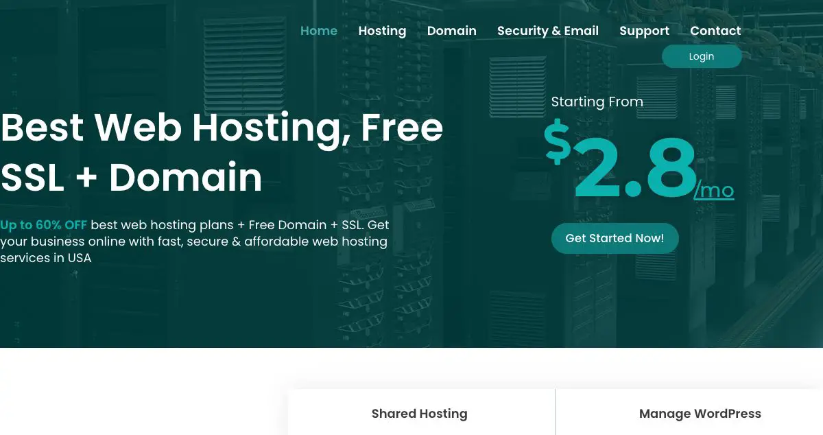 Homepage of ByteNAP hosting
