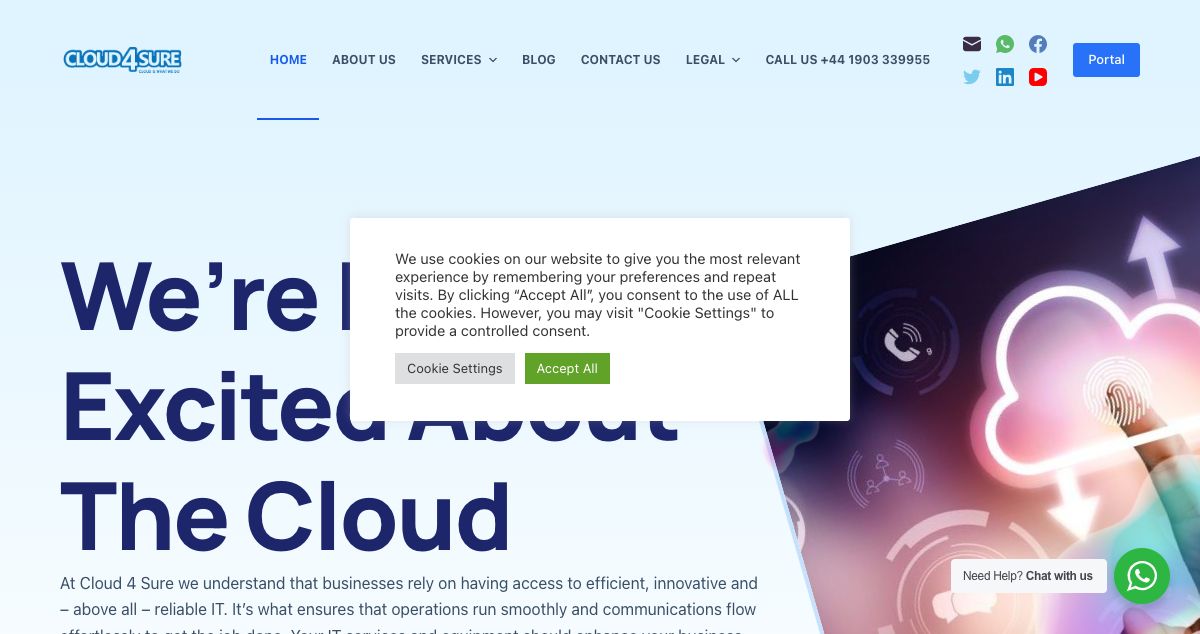 Homepage of Cloud 4 Sure Ltd hosting