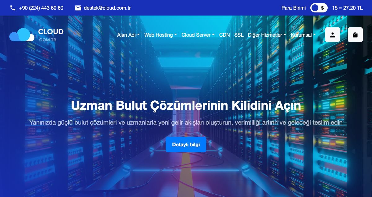 Homepage of Vital Teknoloji hosting