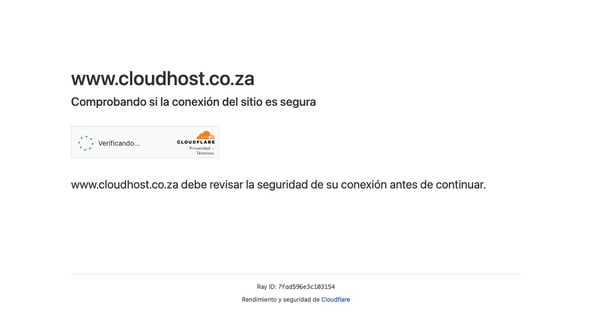 Homepage of Cloudhost.co.za hosting