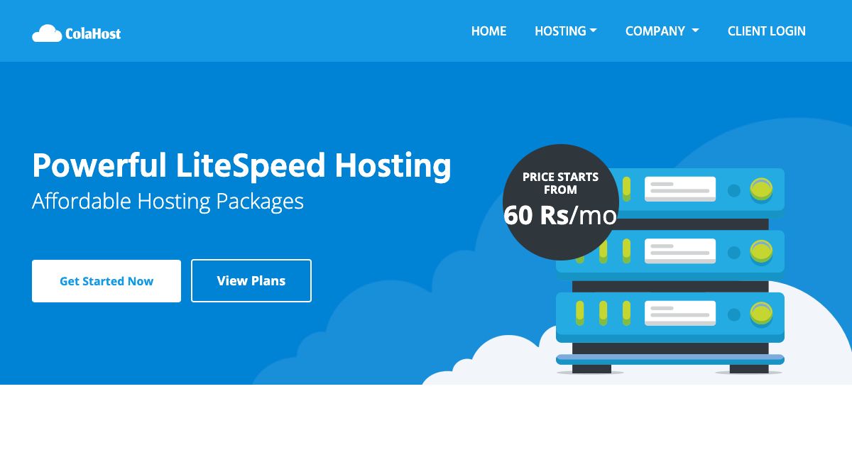 Homepage of Colahost hosting