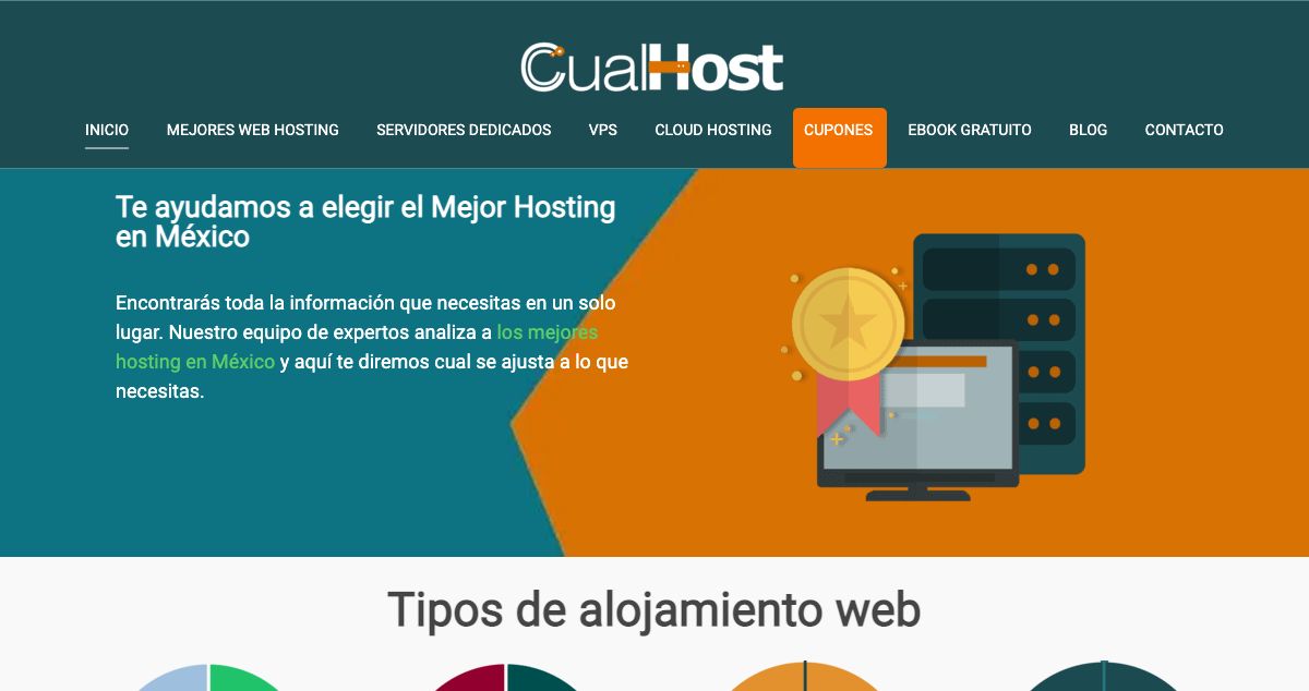 Homepage of CualHost hosting