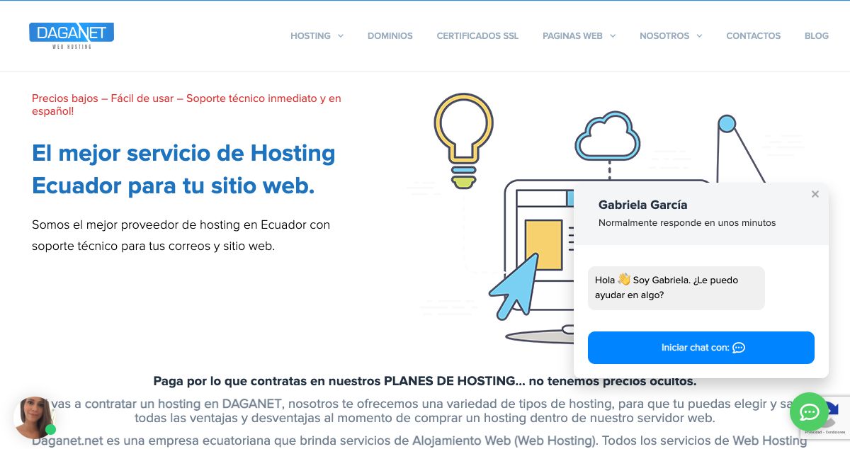 Homepage of Daganet hosting