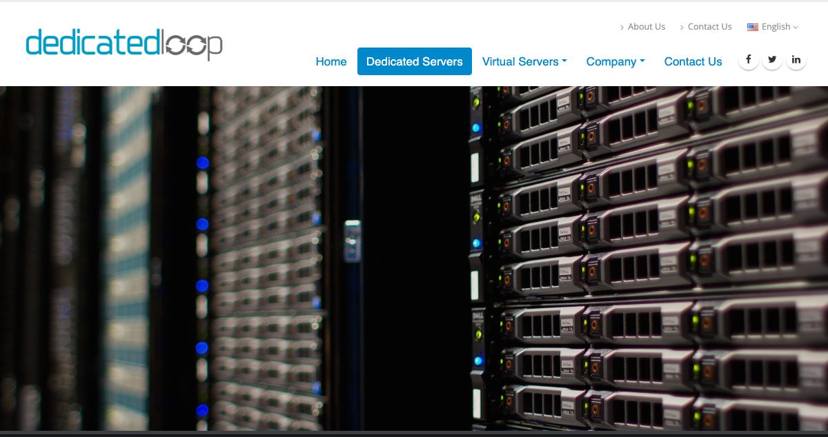 Homepage of DedicatedLoop hosting