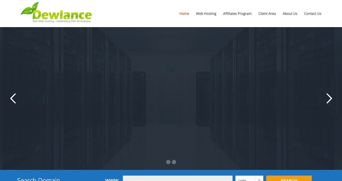 Homepage of Dewlance hosting