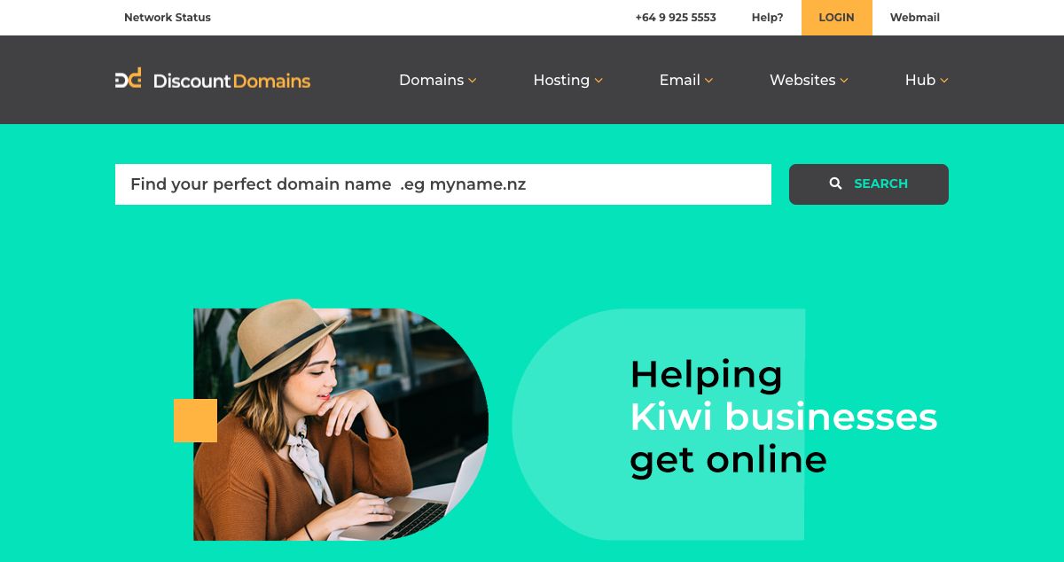 Homepage of Discount Domains hosting