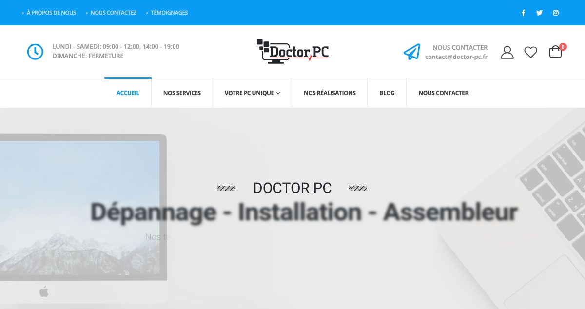 Homepage of Doctor PC hosting