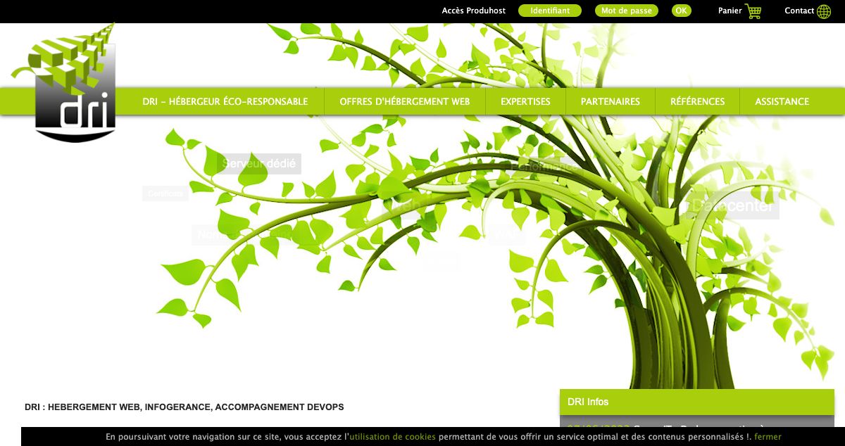 Homepage of Dri.fr hosting