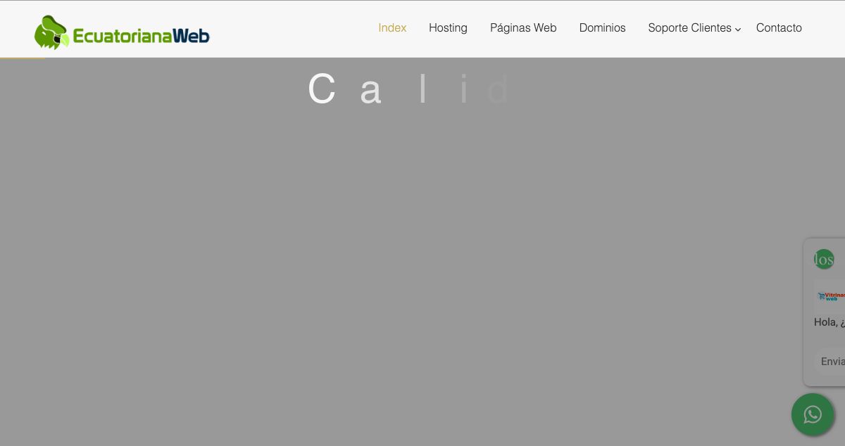 Homepage of ECUATORIANAWEB hosting
