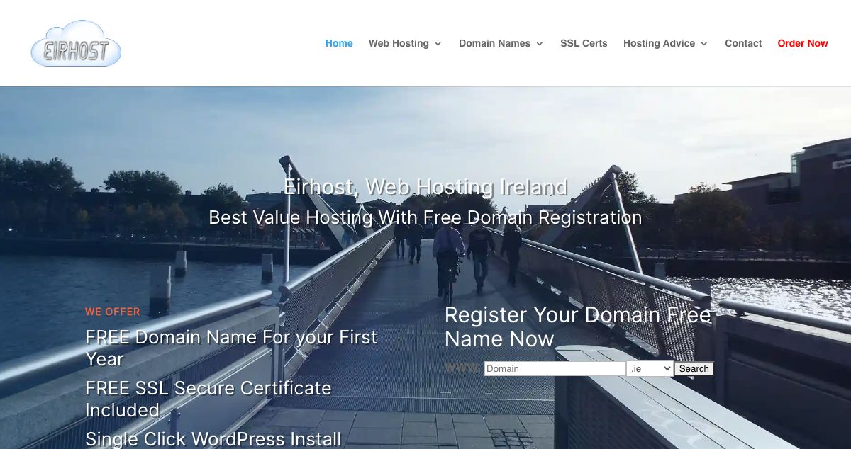 Homepage of Eirhost Web Hosting hosting