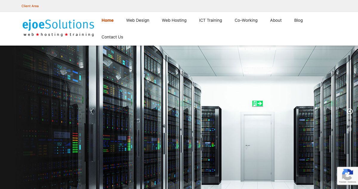 Homepage of ejoeSolutions hosting