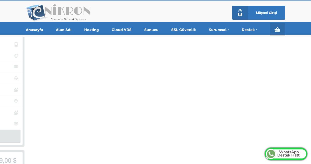 Homepage of Enikron Web Servers hosting