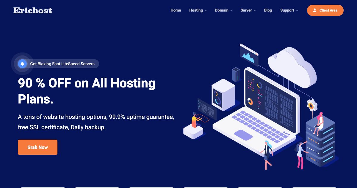 Homepage of EricHost hosting