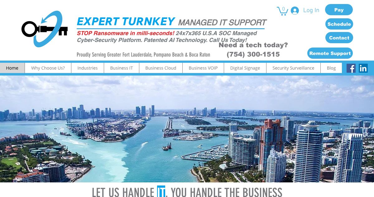 Homepage of Expert Turnkey Managed IT Support hosting