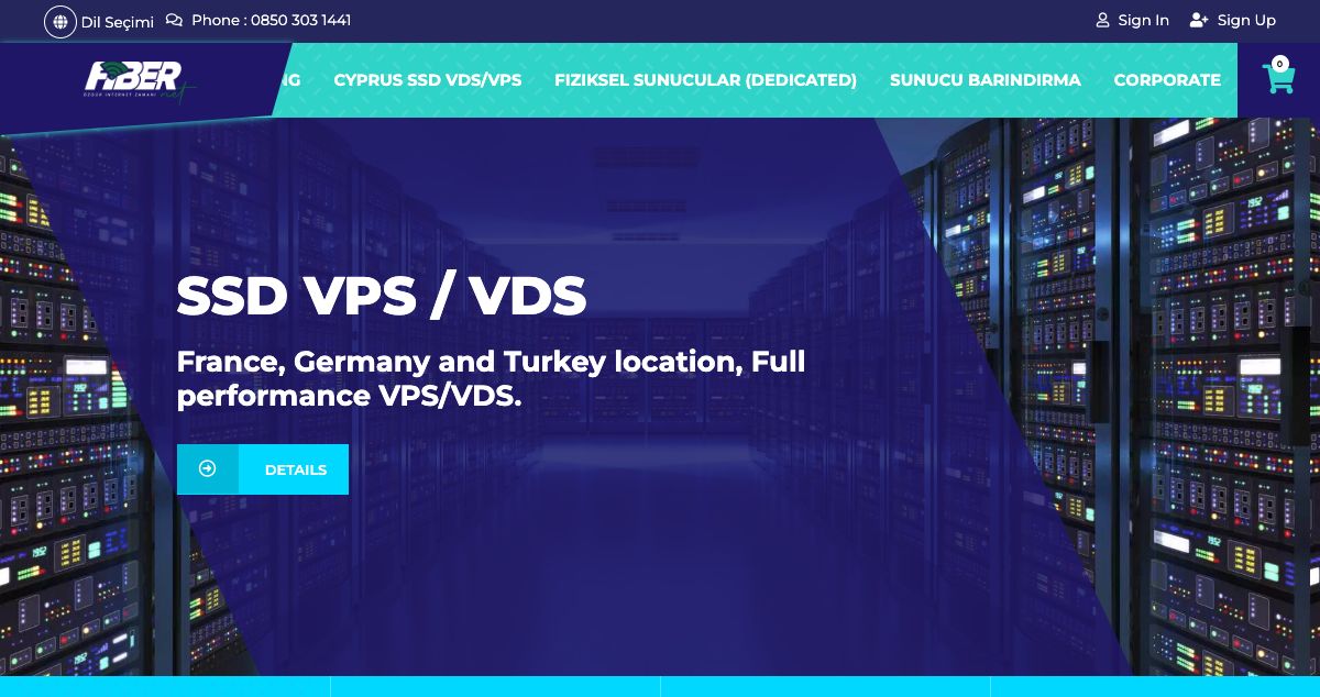 Homepage of Fiber Server İnternet Teknolojileri hosting