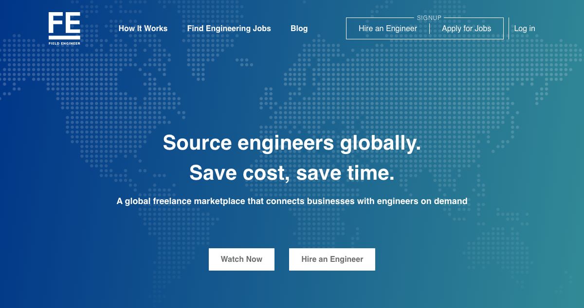 Homepage of fieldengineers hosting